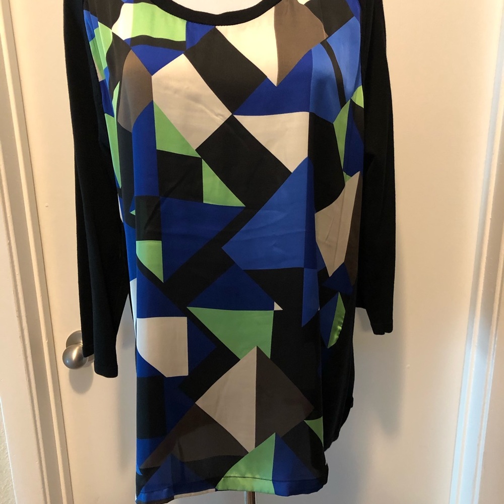 Long Black Multi Color Tunic